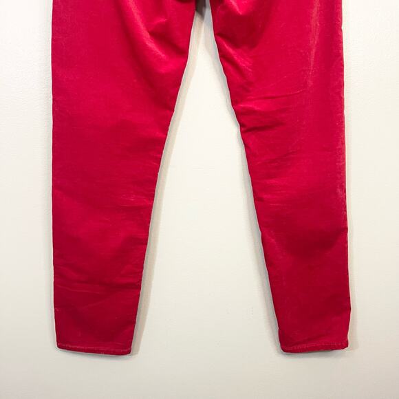 Adriano Goldschmied Jeans Women 29 Red The High Rise Stevie Ankle Slim Straight - Picture 3 of 11